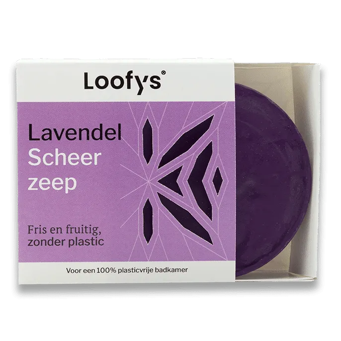 Loofys Scheerzeep Lavendel, plasticvrij verpakt