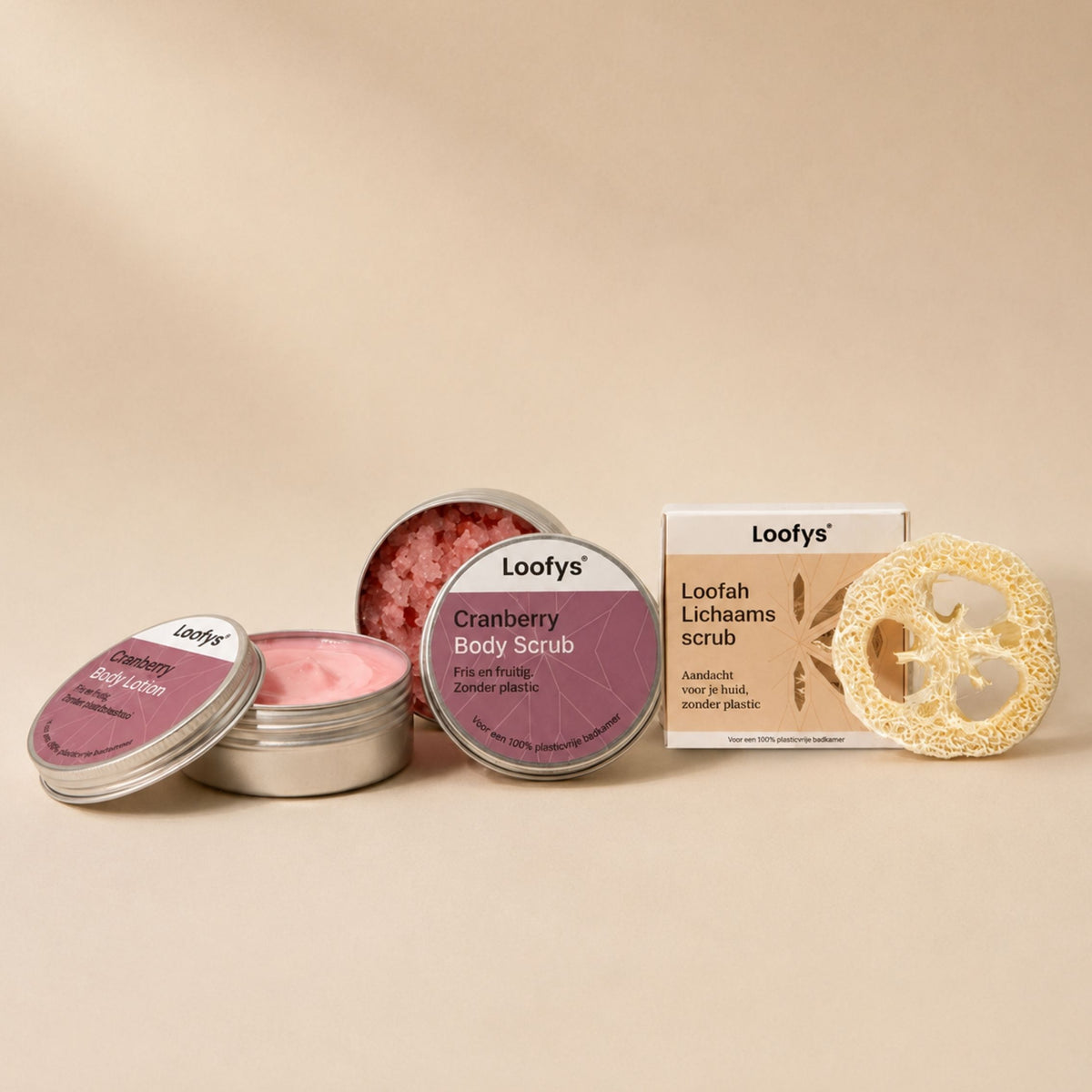 Alles-in-1 Cadeauset – Lotion, Scrub & Loofah