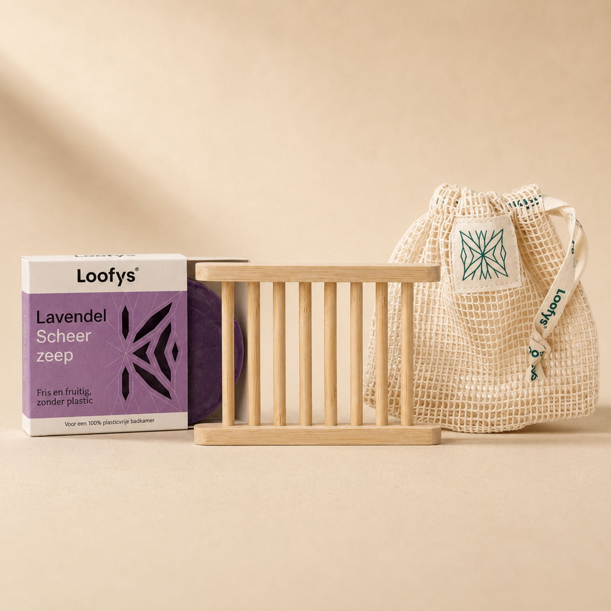 Scheerzeep Cadeauset – Luxe met Zeephouder & Zeepzakje