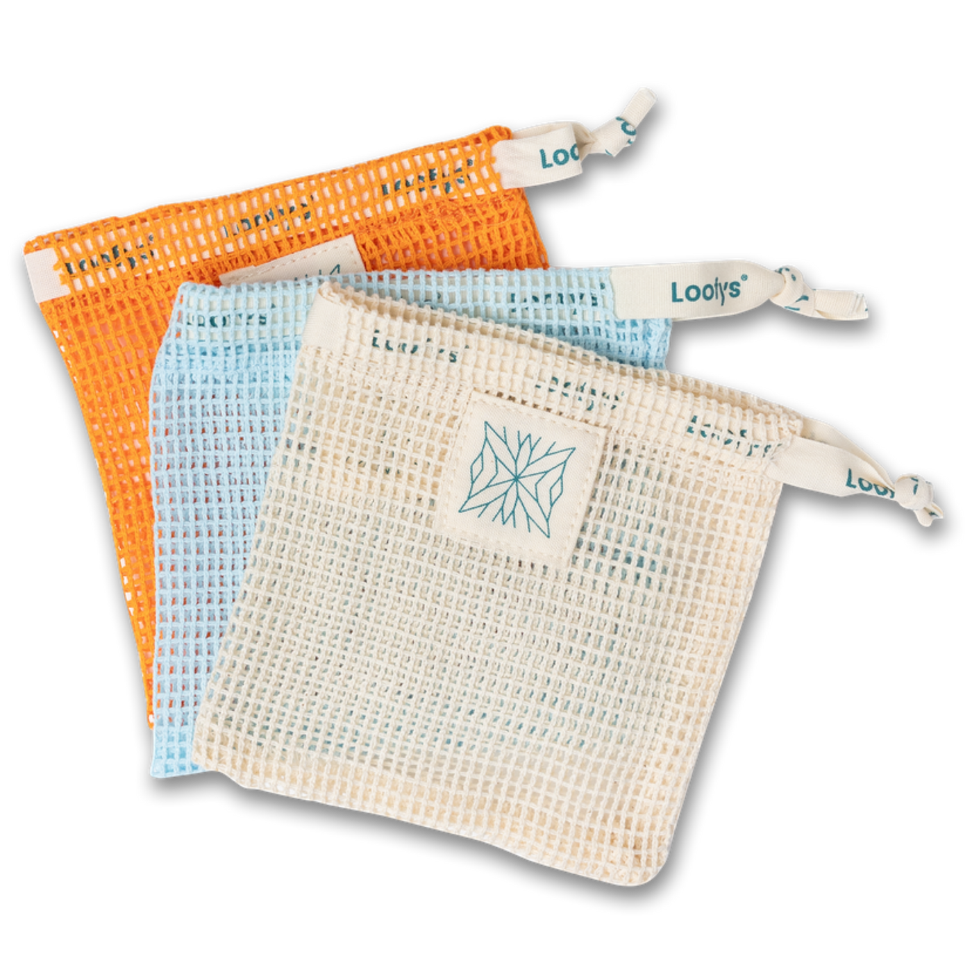 Loofys zeepzakje setje van drie sisal zakjes voor shampoo bar, conditioner bar en body bar
