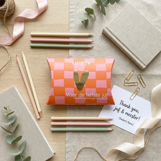 Loofys® cadeaudoosje Juf met Body Bar Orange — duurzaam bedankje