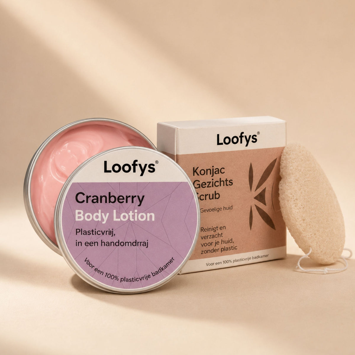 Loofys® Verwen &amp; Relax Cadeauset met body lotion en konjac spons