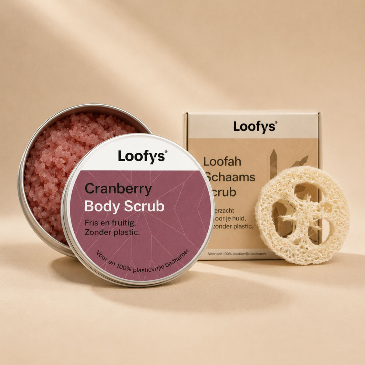 Loofys® Verwen &amp; Relax Cadeauset met body scrub en loofah