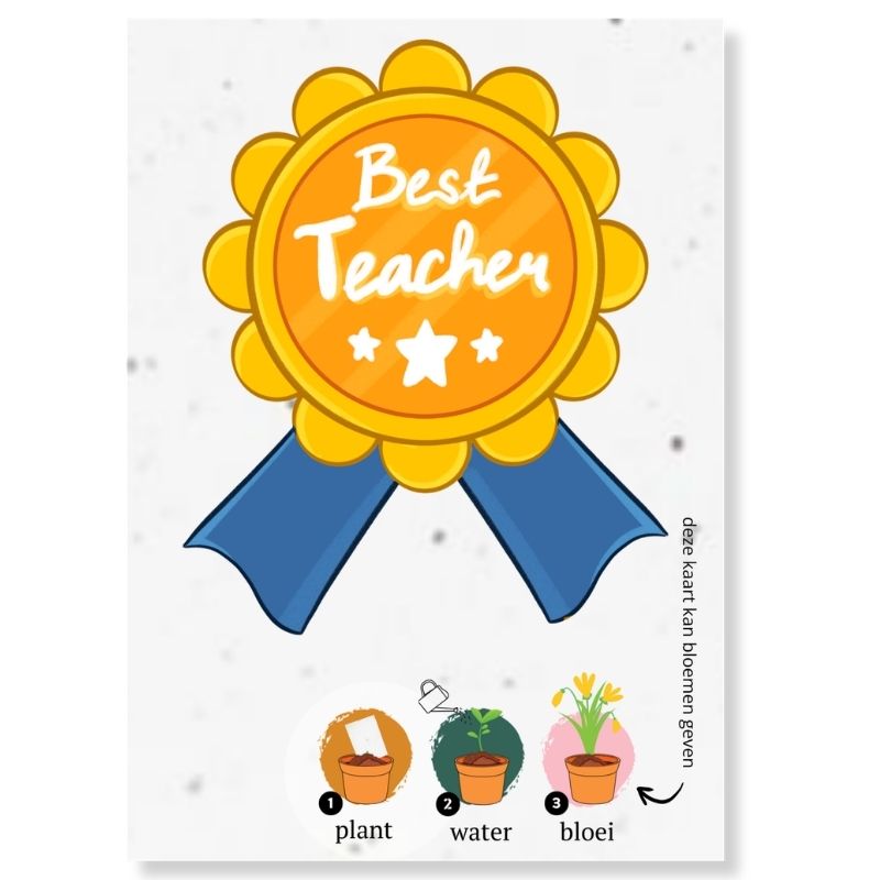Loofys® groeikaart Best Teacher, zaadpapier om te bedanken en te planten