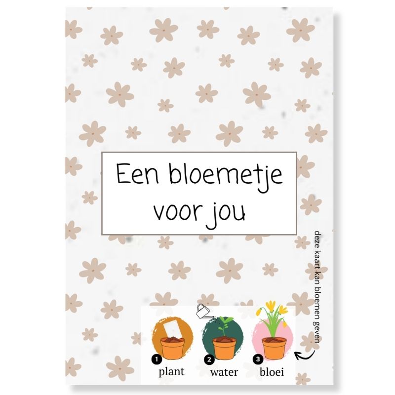 Loofys® groeikaart Een bloemetje voor jou, zaadpapier met bloemenpatroon