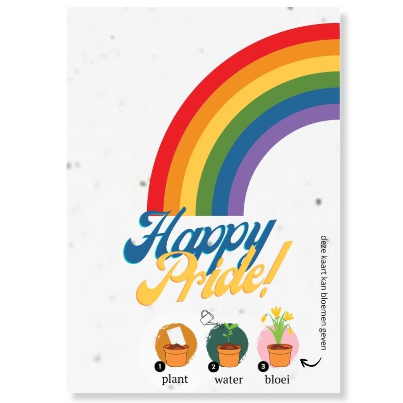 Loofys® groeikaart Happy Pride, regenboogkaart van zaadpapier