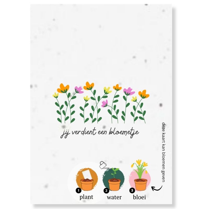 Loofys® groeikaart Jij verdient een bloemetje, zaadpapier met bloemenveld