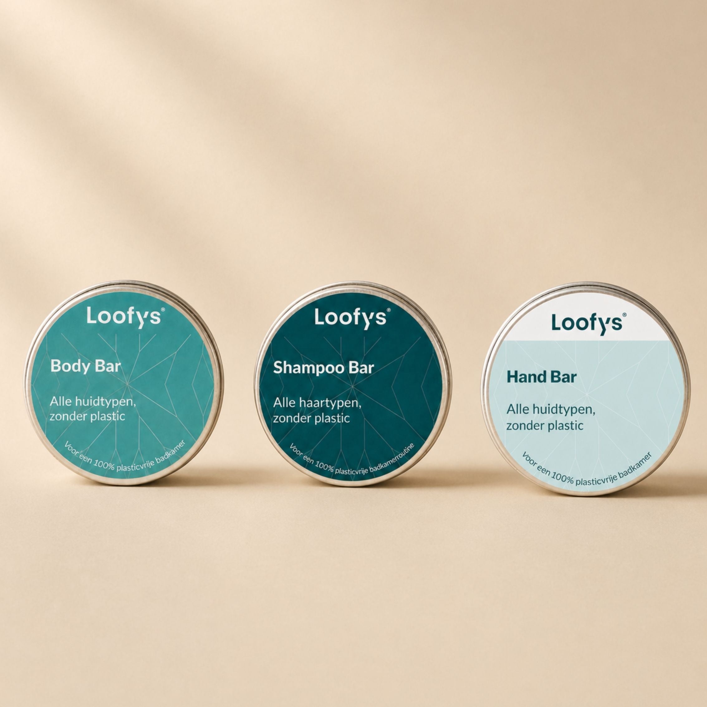 Loofys® Mini Bar Trio 30g met shampoo bar, body bar en handzeep bar in Cranberry